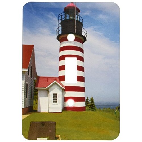 3dRose lsp_90625_1 West Quoddy Head Lighthouse State Park, Maine Us20 Cha0034 Chuck Haney Light Switch Cover